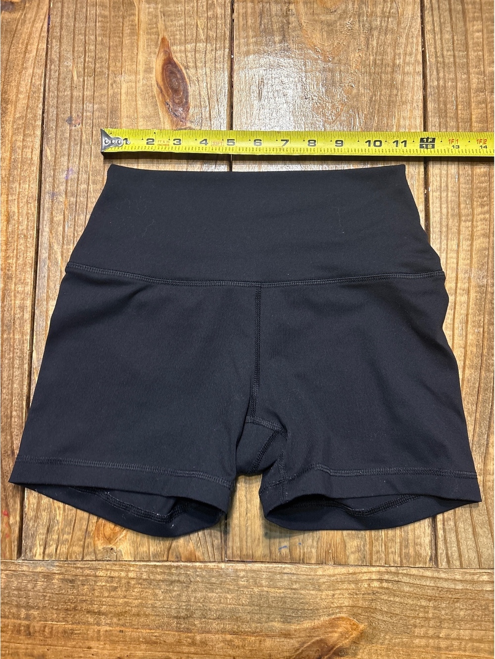 90 Degree Reflex Black High Waist Spandex Blend Workout Shorts Size S Ladies